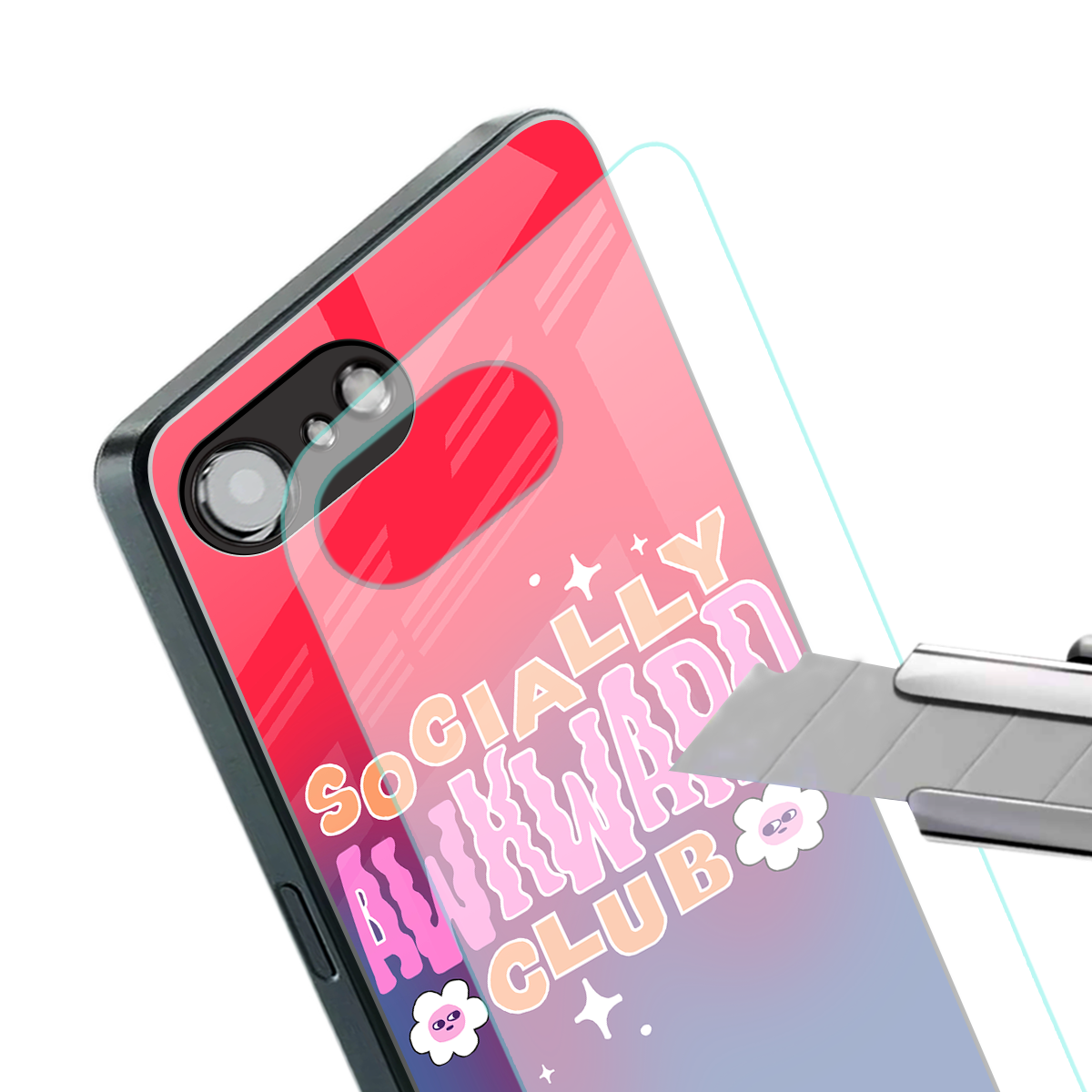 socially awkward club back phone cover | glass case for iphone 16e