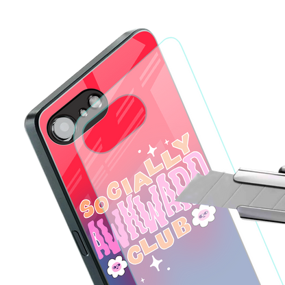 socially awkward club back phone cover | glass case for iphone 16e