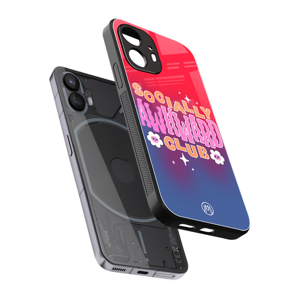 socially awkward club back phone cover | glass case for nothing phone 2