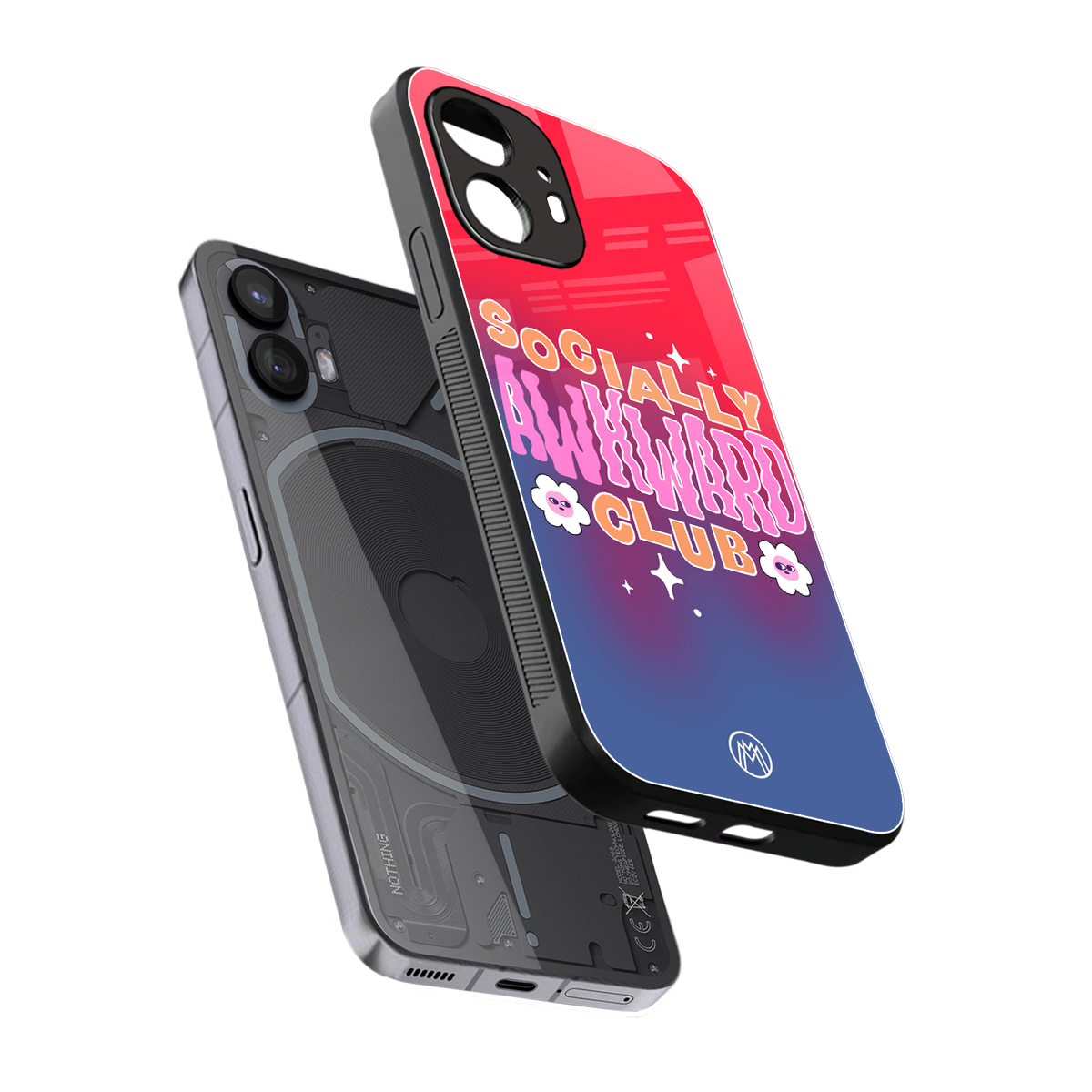 socially awkward club back phone cover | glass case for nothing phone 2