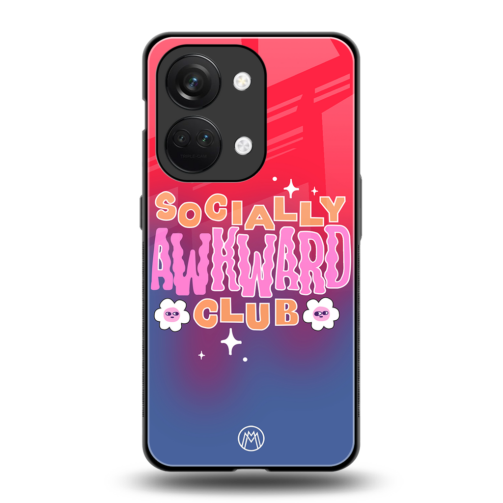 socially awkward club back phone cover | glass case for oneplus nord 3