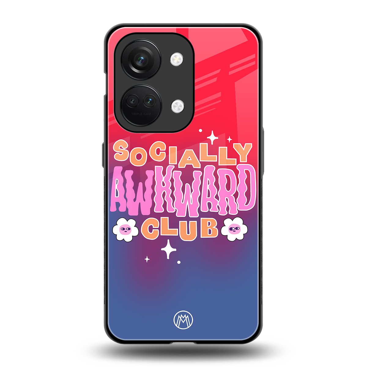socially awkward club back phone cover | glass case for oneplus nord 3