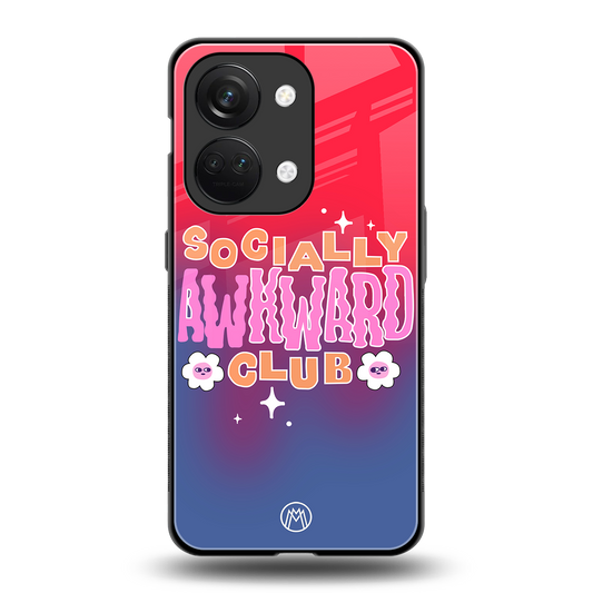 socially awkward club back phone cover | glass case for oneplus nord 3
