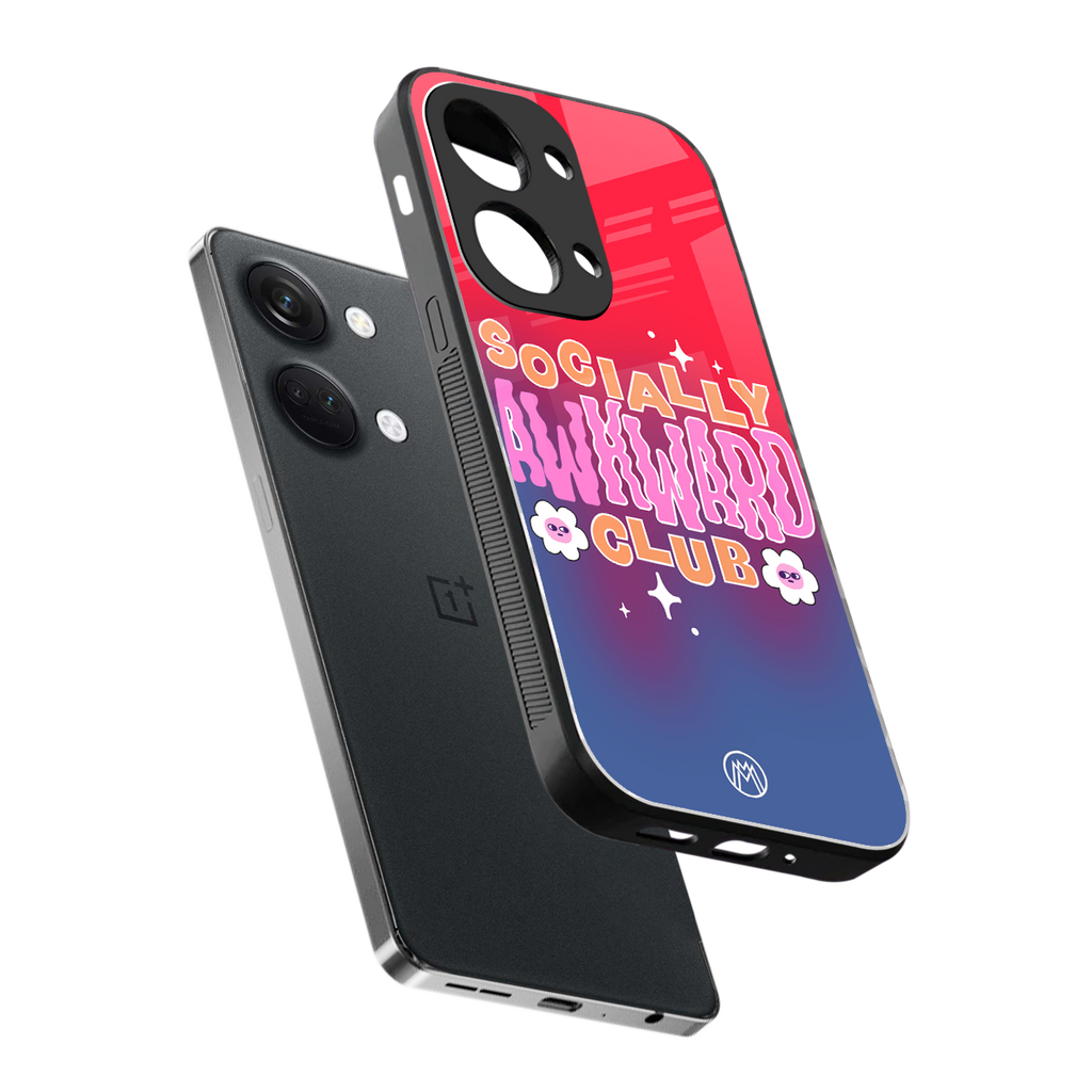 socially awkward club back phone cover | glass case for oneplus nord 3