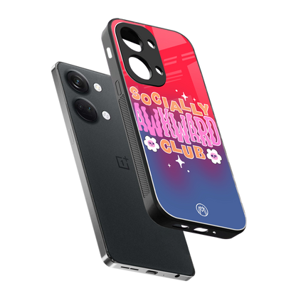 socially awkward club back phone cover | glass case for oneplus nord 3