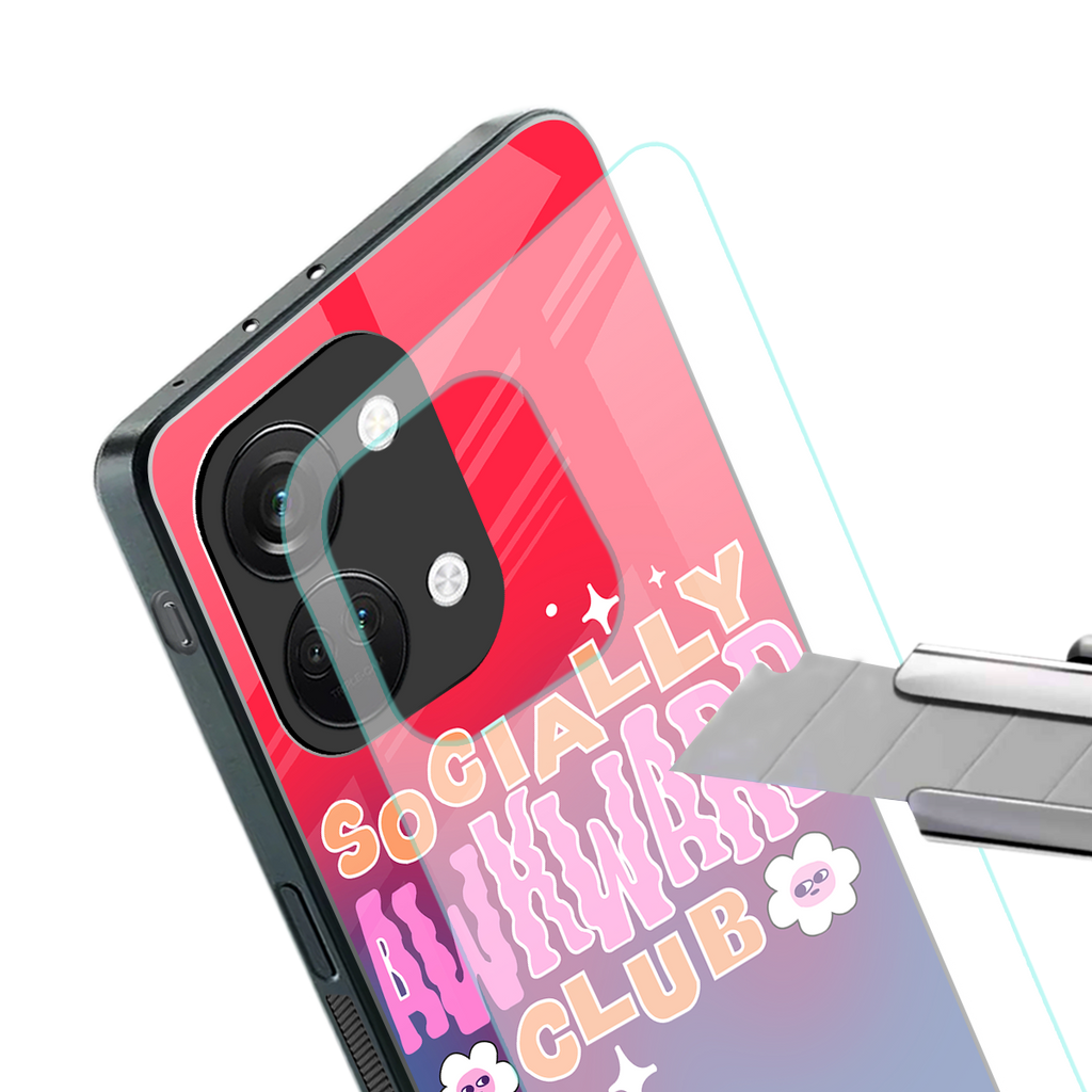 socially awkward club back phone cover | glass case for oneplus nord 3