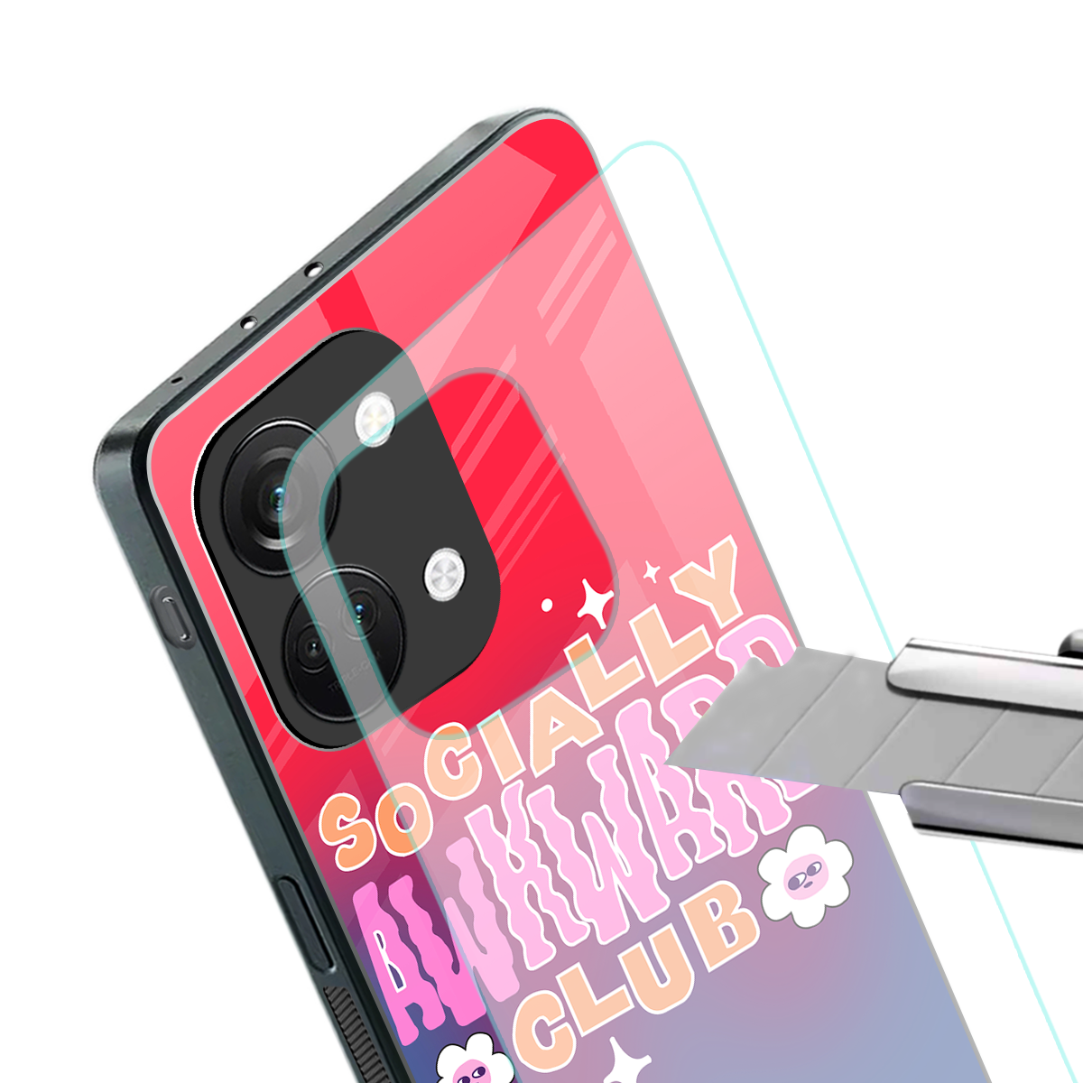 socially awkward club back phone cover | glass case for oneplus nord 3