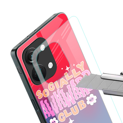 socially awkward club back phone cover | glass case for oneplus nord 3