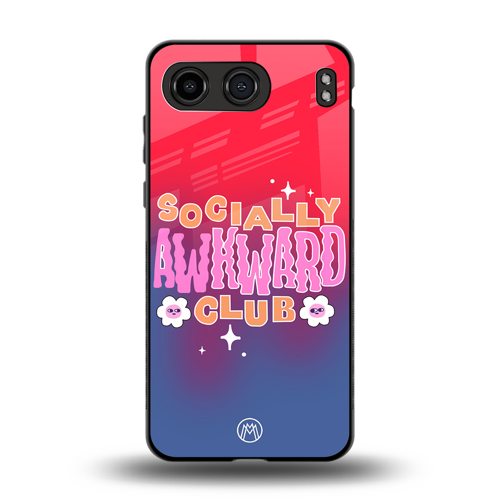 socially awkward club back phone cover | glass case for oneplus nord 4