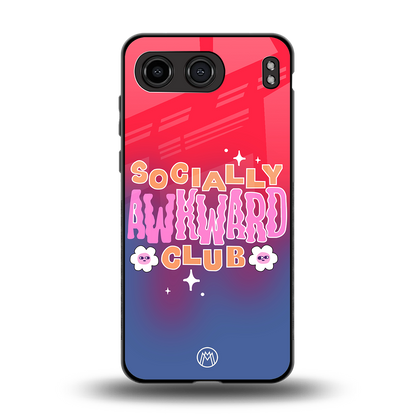 socially awkward club back phone cover | glass case for oneplus nord 4