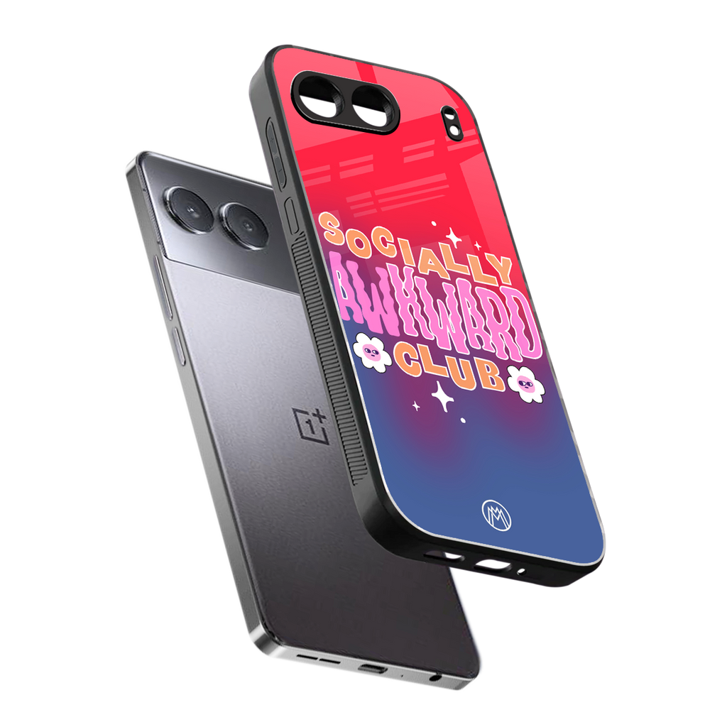 socially awkward club back phone cover | glass case for oneplus nord 4