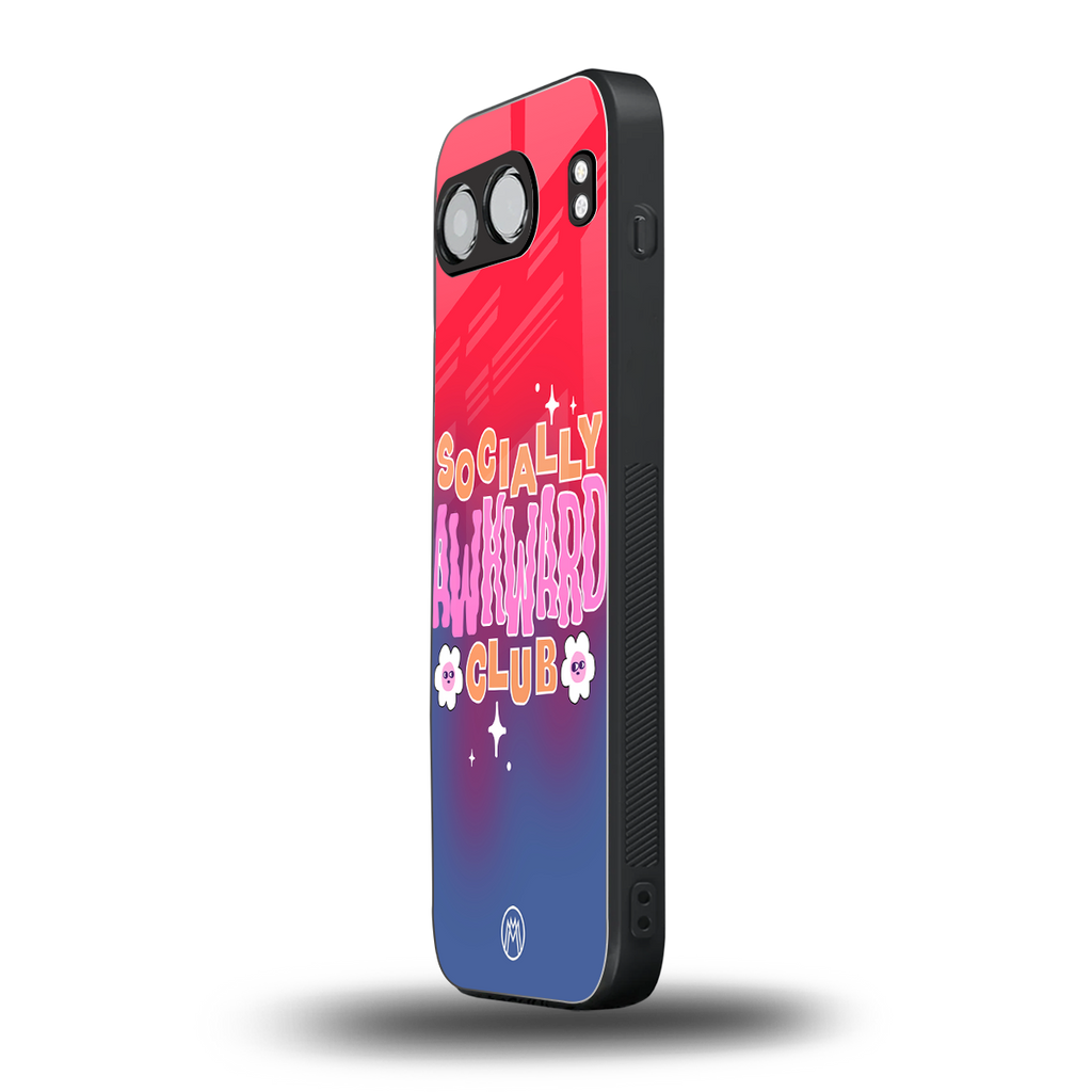 socially awkward club back phone cover | glass case for oneplus nord 4