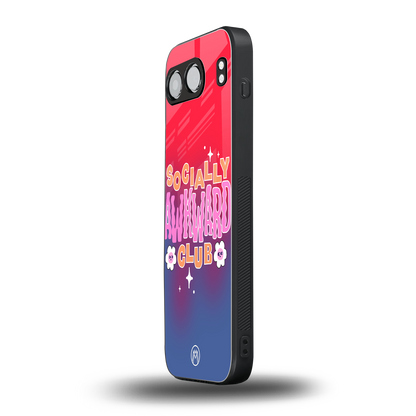 socially awkward club back phone cover | glass case for oneplus nord 4