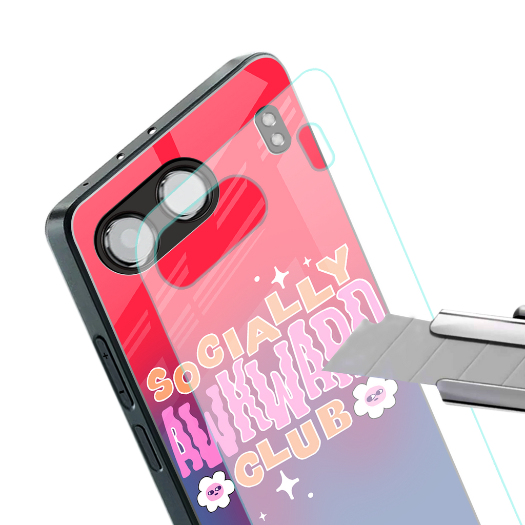 socially awkward club back phone cover | glass case for oneplus nord 4