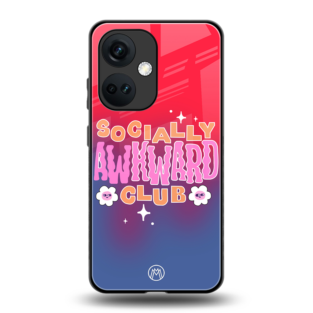 socially awkward club back phone cover | glass case for oneplus nord ce 3
