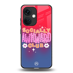socially awkward club back phone cover | glass case for oneplus nord ce 3