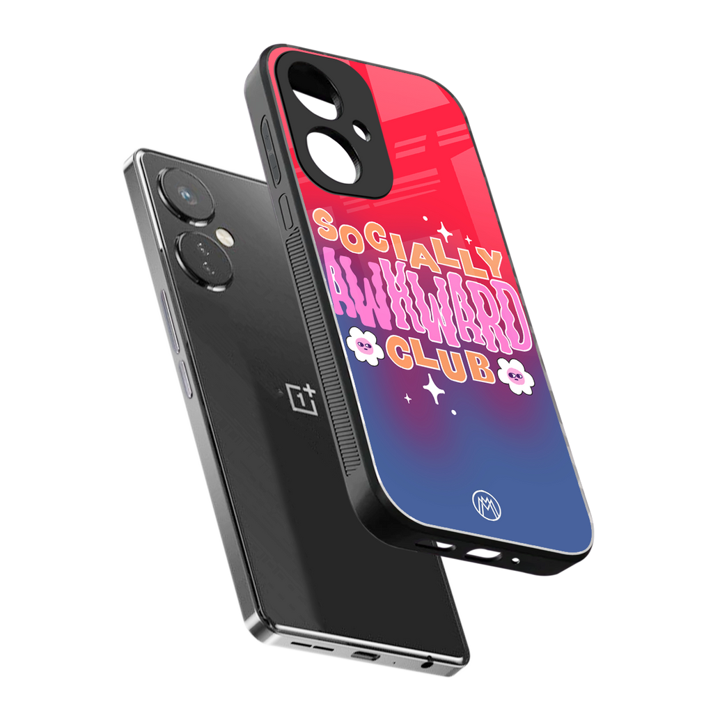 socially awkward club back phone cover | glass case for oneplus nord ce 3