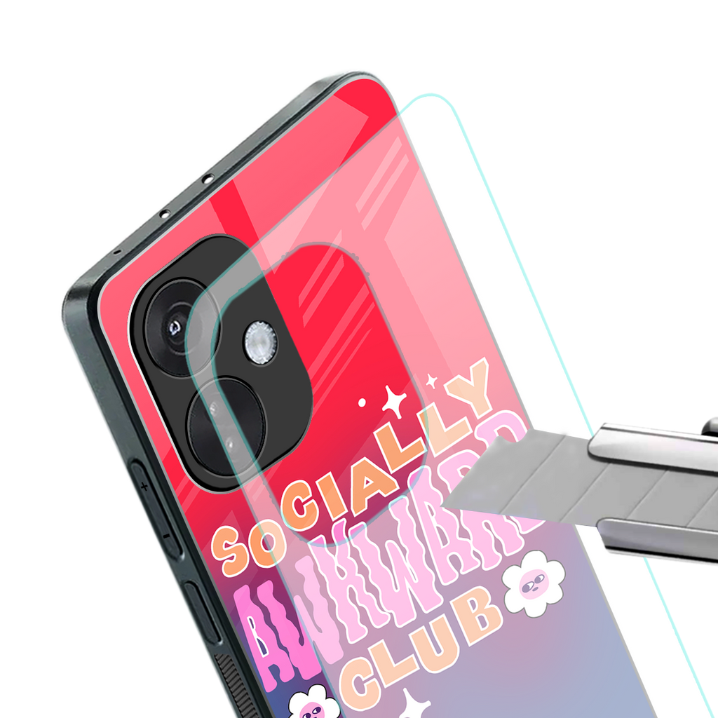 socially awkward club back phone cover | glass case for oneplus nord ce 3