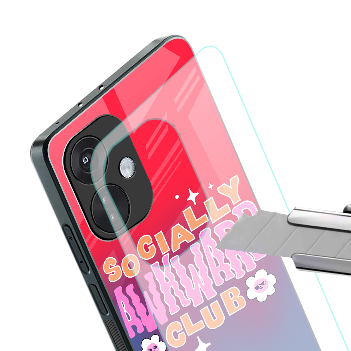 socially awkward club back phone cover | glass case for oneplus nord ce 3