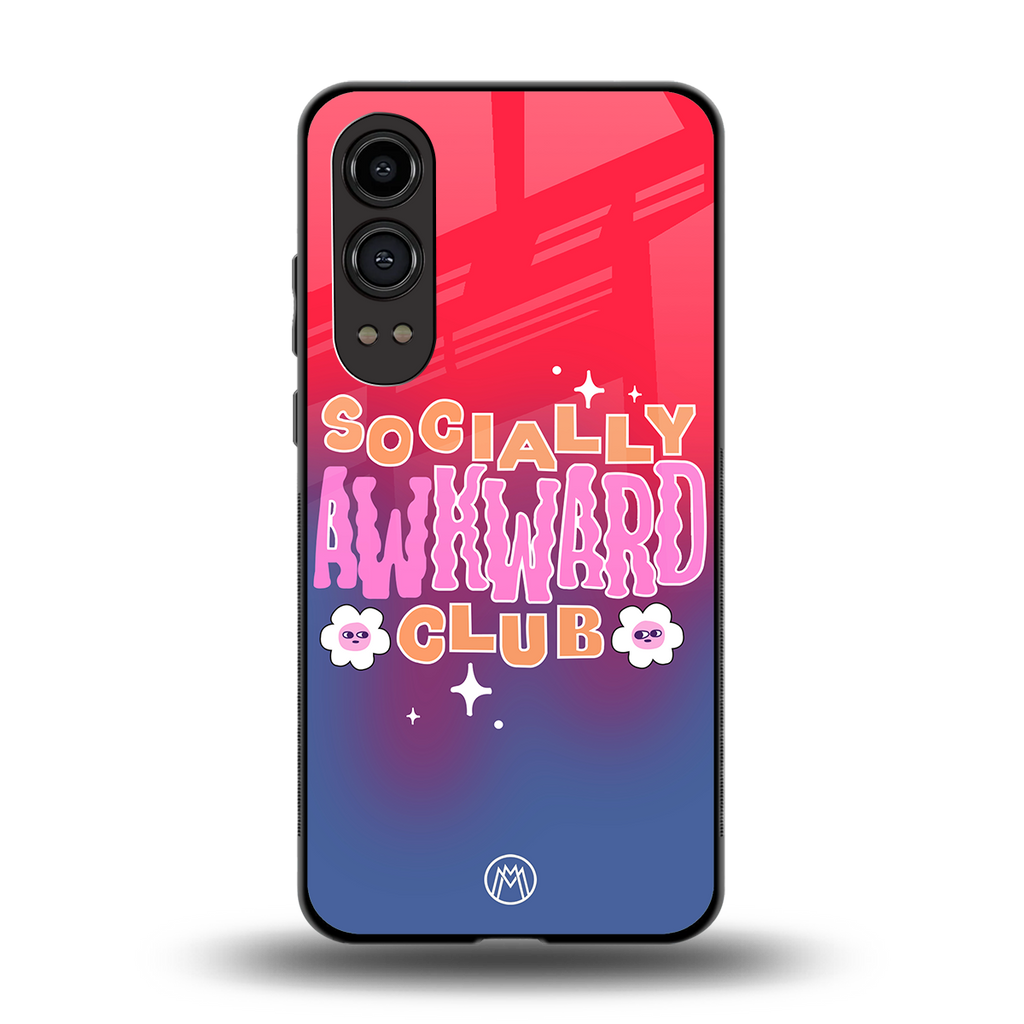 socially awkward club back phone cover | glass case for oneplus nord ce 4 lite