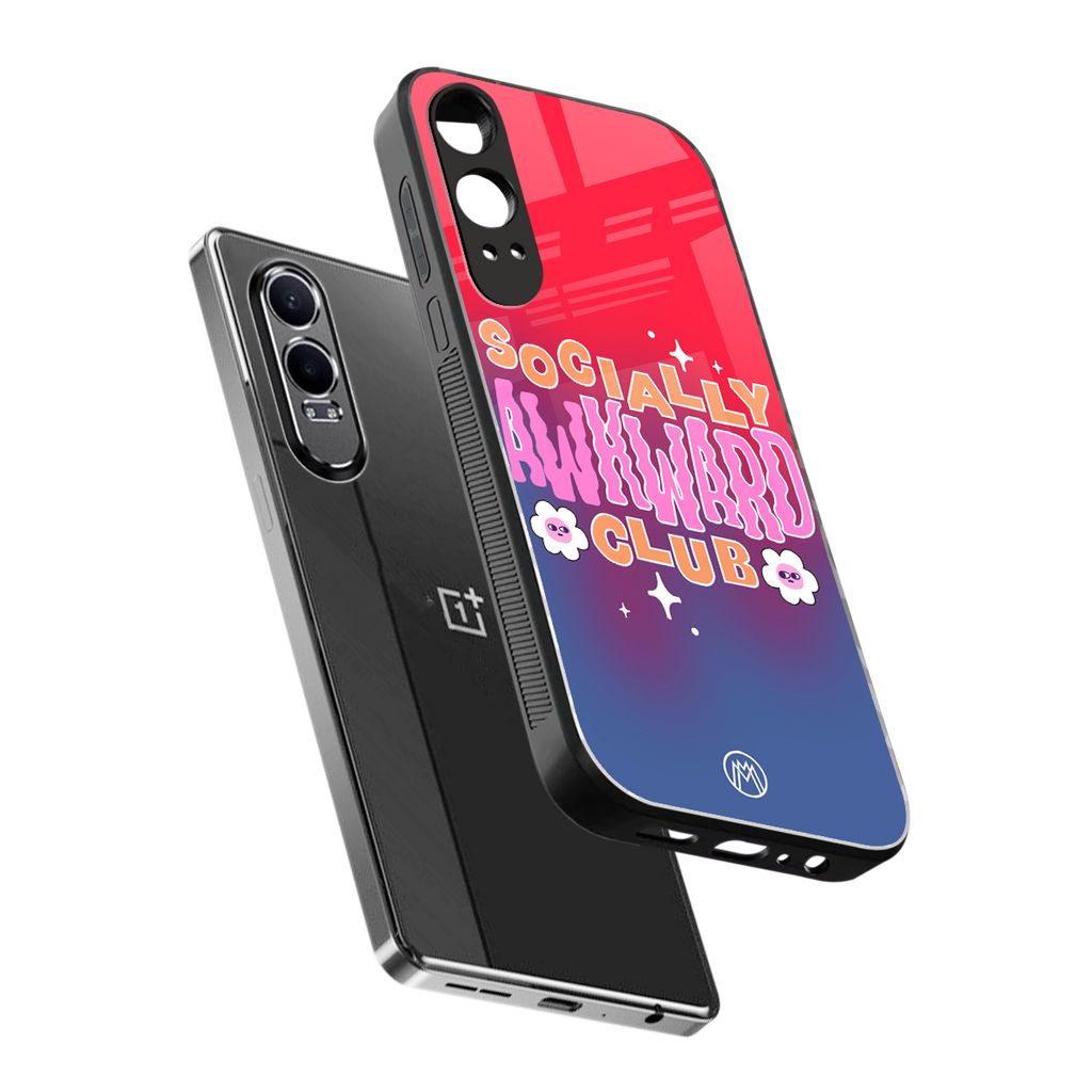 socially awkward club back phone cover | glass case for oneplus nord ce 4 lite