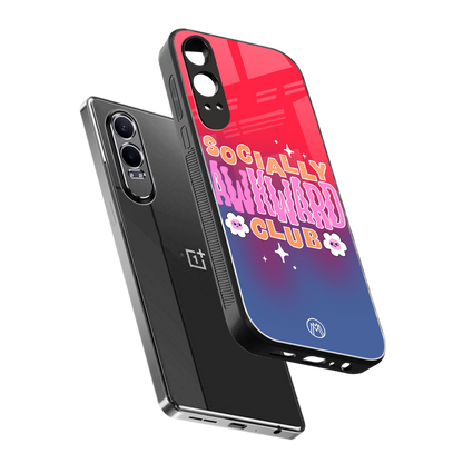 socially awkward club back phone cover | glass case for oneplus nord ce 4 lite