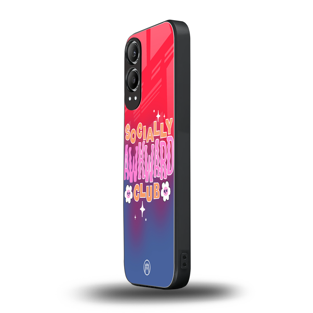 socially awkward club back phone cover | glass case for oneplus nord ce 4 lite