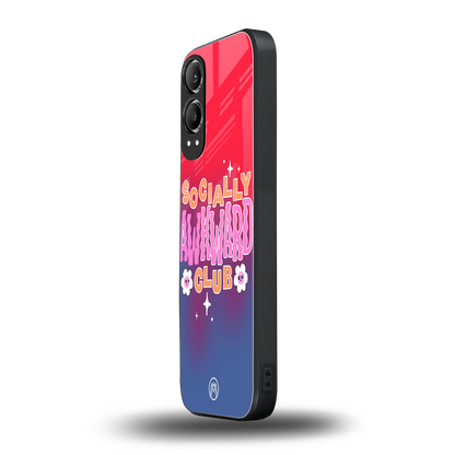 socially awkward club back phone cover | glass case for oneplus nord ce 4 lite