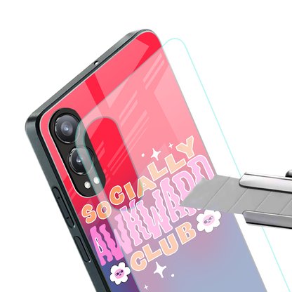 socially awkward club back phone cover | glass case for oneplus nord ce 4 lite
