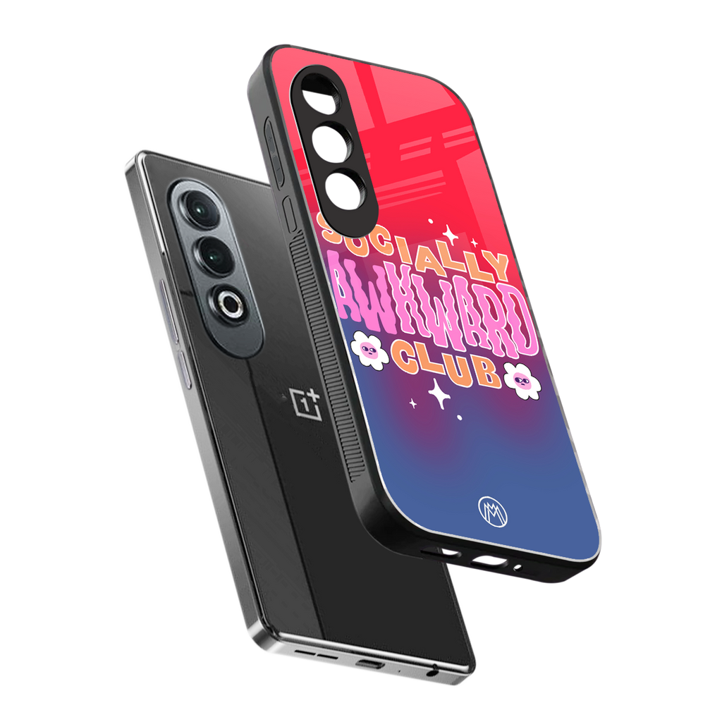 socially awkward club back phone cover | glass case for oneplus nord ce 4