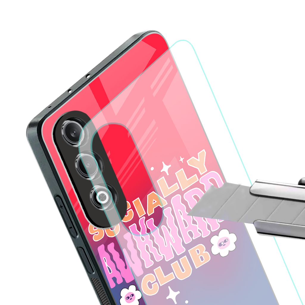 socially awkward club back phone cover | glass case for oneplus nord ce 4