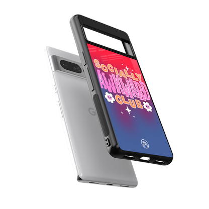 socially awkward club back phone cover | glass case for google pixel 7 pro