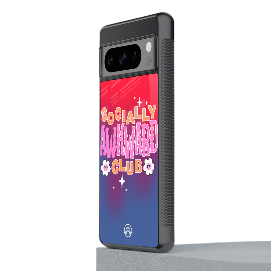 socially awkward club back phone cover | glass case for google pixel 8 pro
