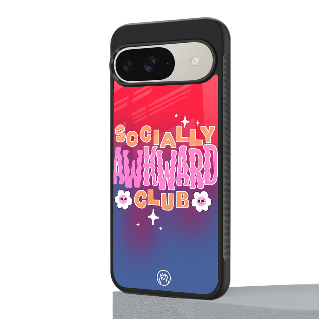 socially awkward club back phone cover | glass case for google pixel 9