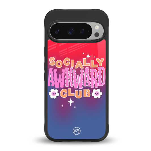 socially awkward club back phone cover | glass case for google pixel 9 pro xl