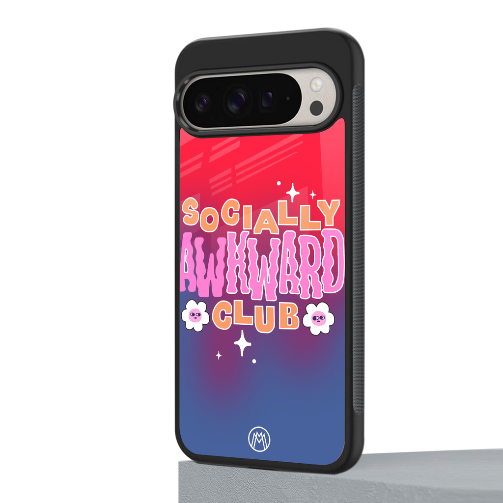 socially awkward club back phone cover | glass case for google pixel 9 pro