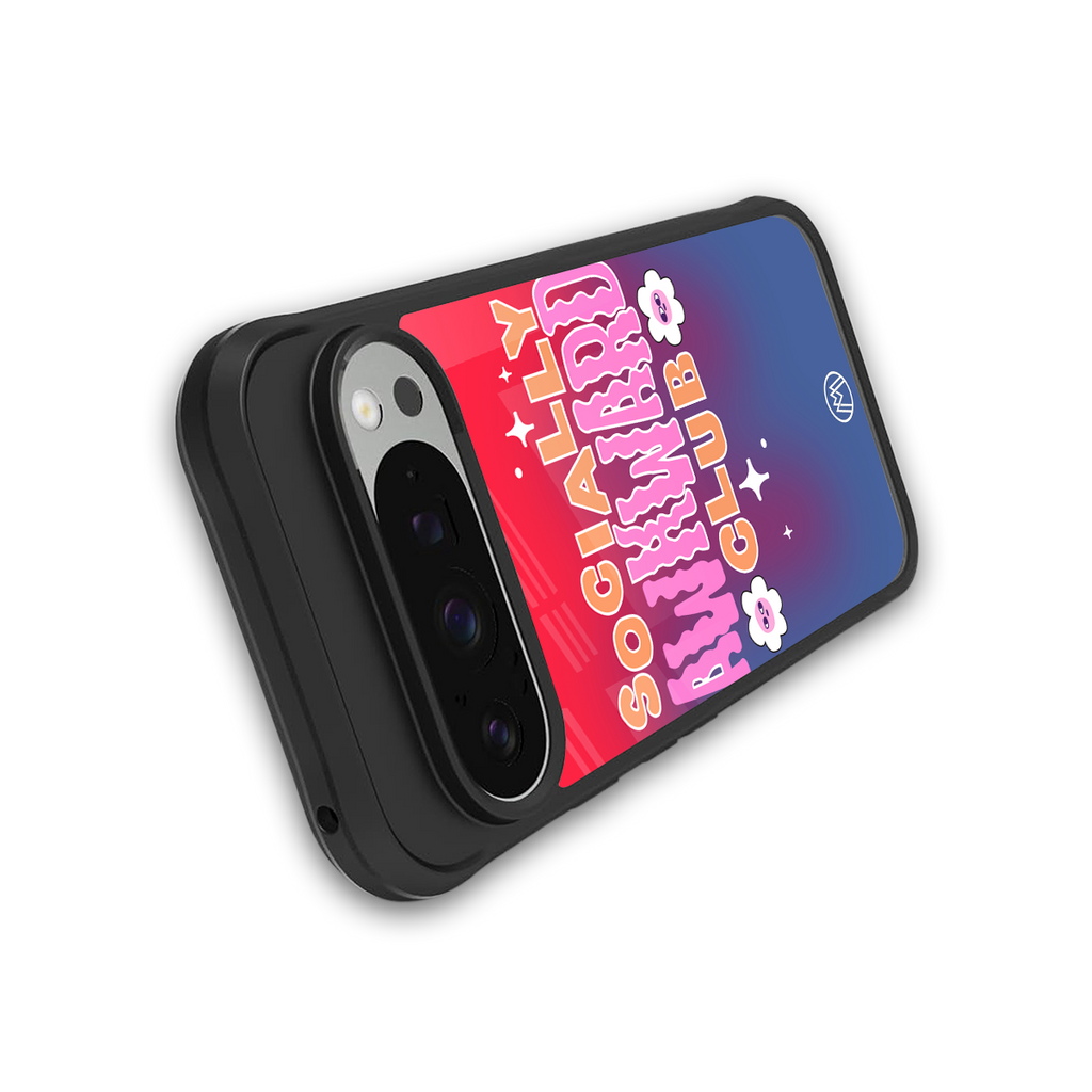 socially awkward club back phone cover | glass case for google pixel 9 pro