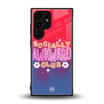 socially awkward club back phone cover | glass case for samsung galaxy s24 ultra