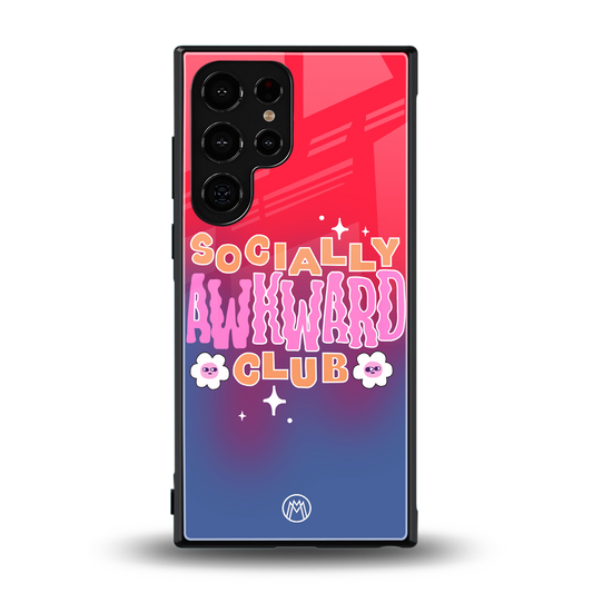 socially awkward club back phone cover | glass case for samsung galaxy s24 ultra
