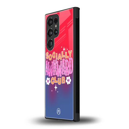 socially awkward club back phone cover | glass case for samsung galaxy s24 ultra