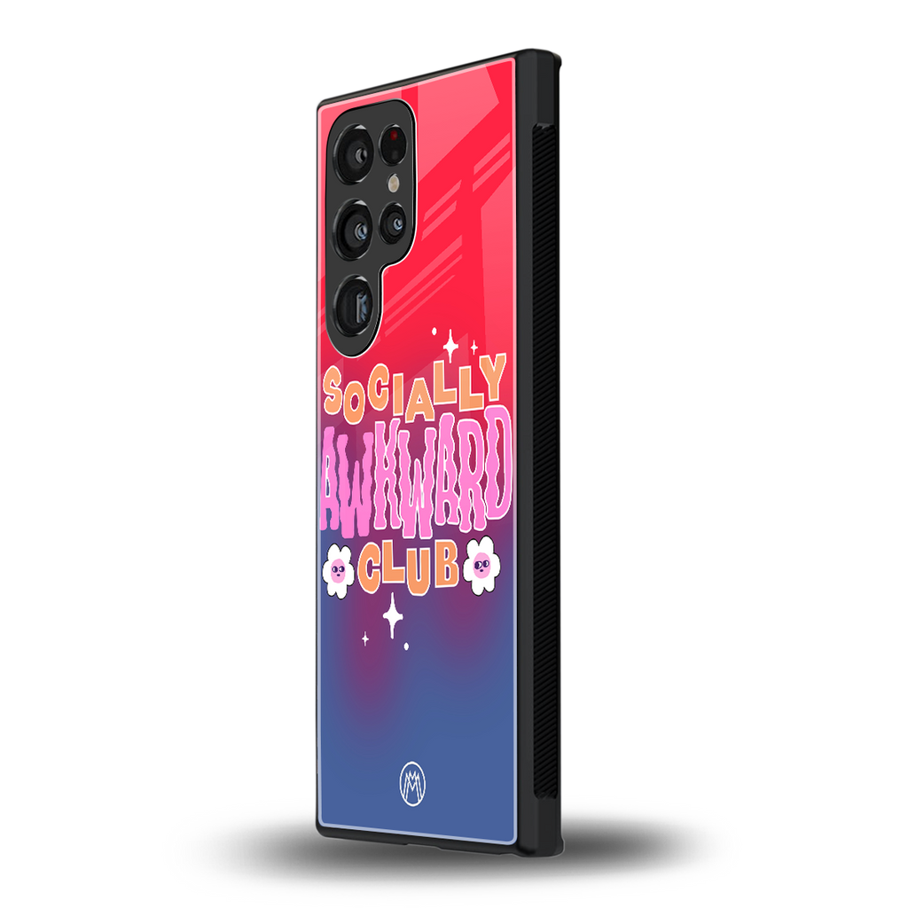 socially awkward club back phone cover | glass case for samsung galaxy s23 ultra