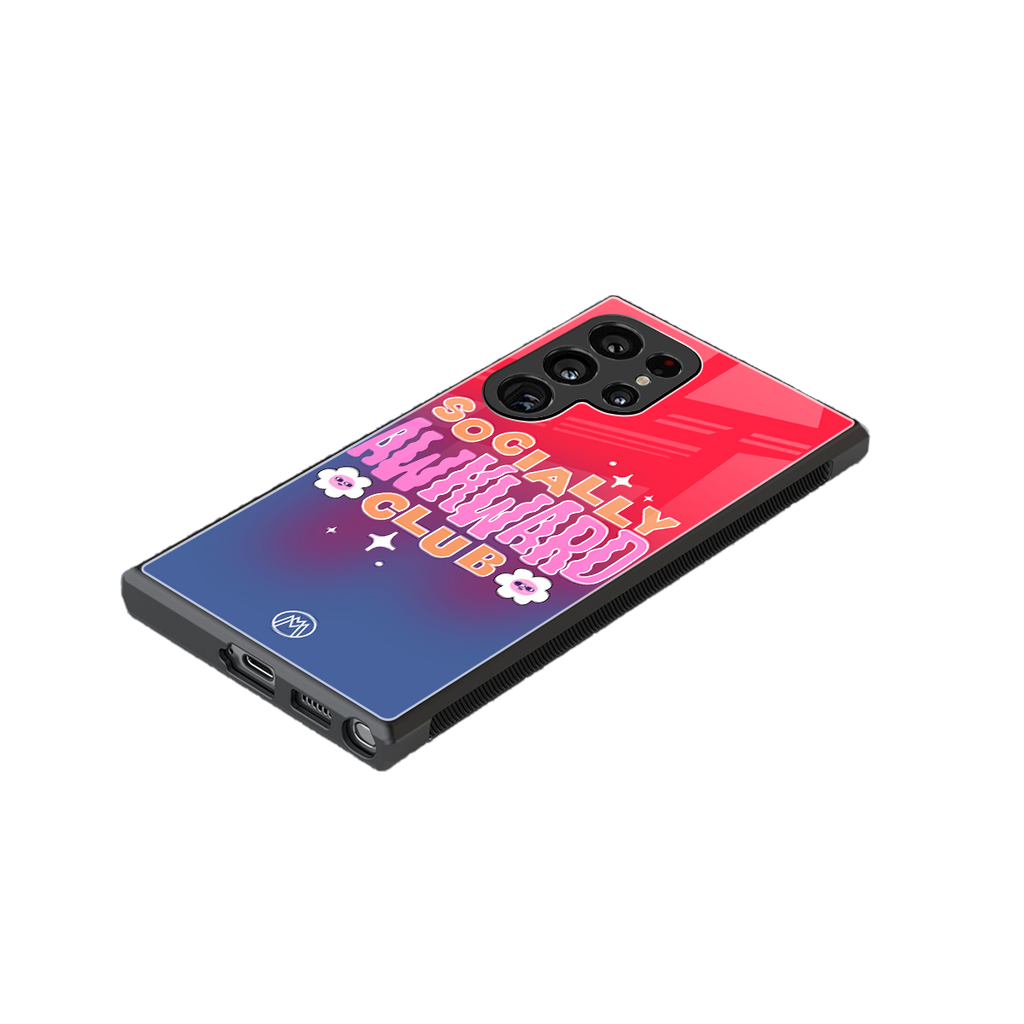 socially awkward club back phone cover | glass case for samsung galaxy s23 ultra