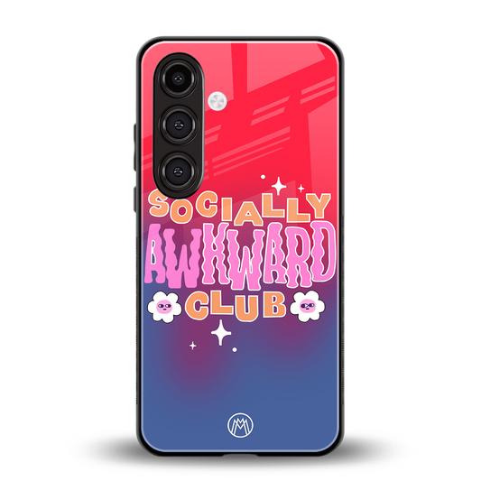 socially awkward club back phone cover | glass case for samsung galaxy s24 fe