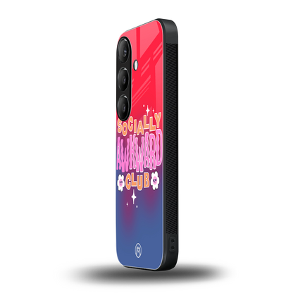 socially awkward club back phone cover | glass case for samsung galaxy s23 plus