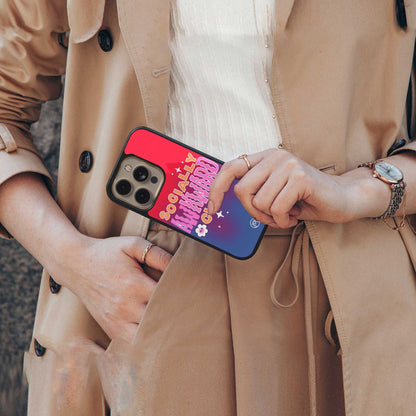 socially awkward club back phone cover | glass case for samsung galaxy s24 fe