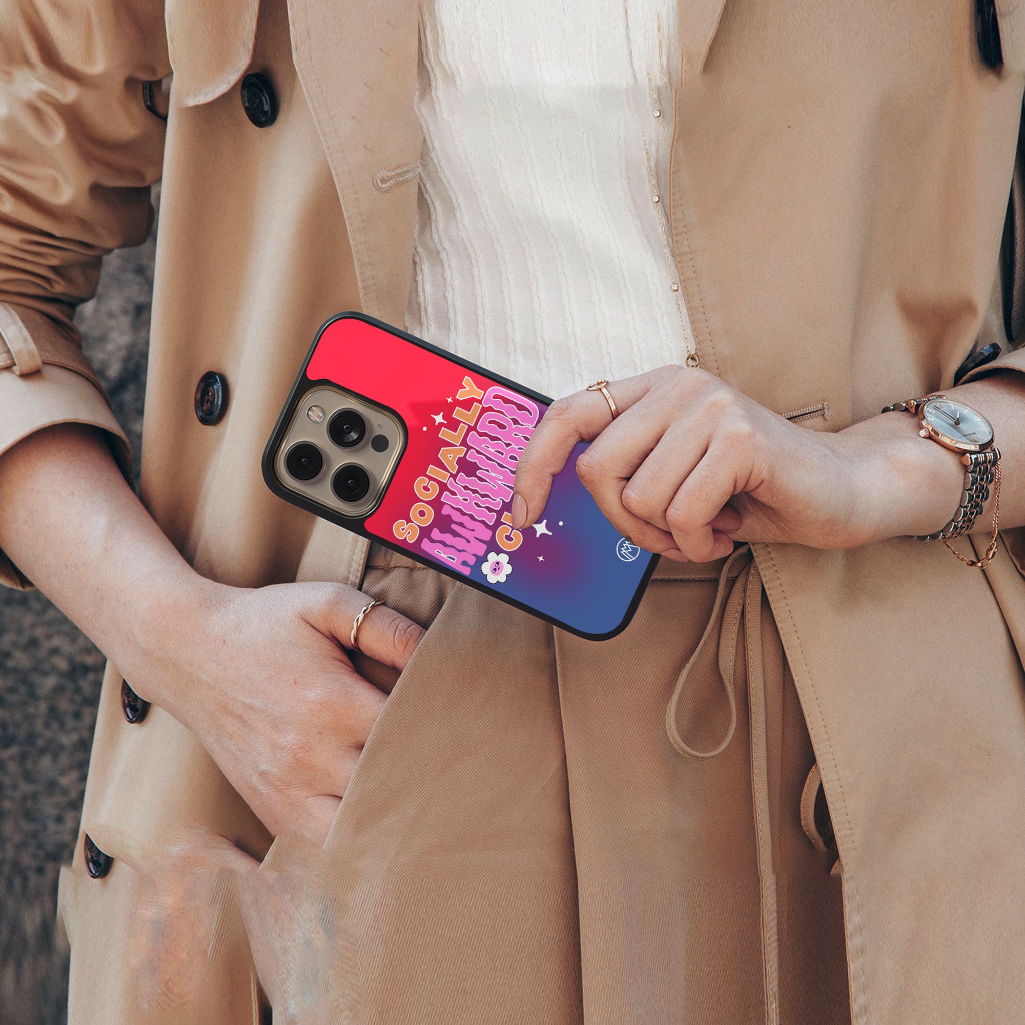 socially awkward club back phone cover | glass case for iphone 16