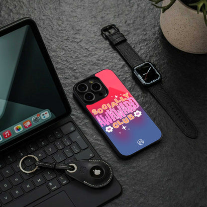 socially awkward club back phone cover | glass case for iphone 14 pro max