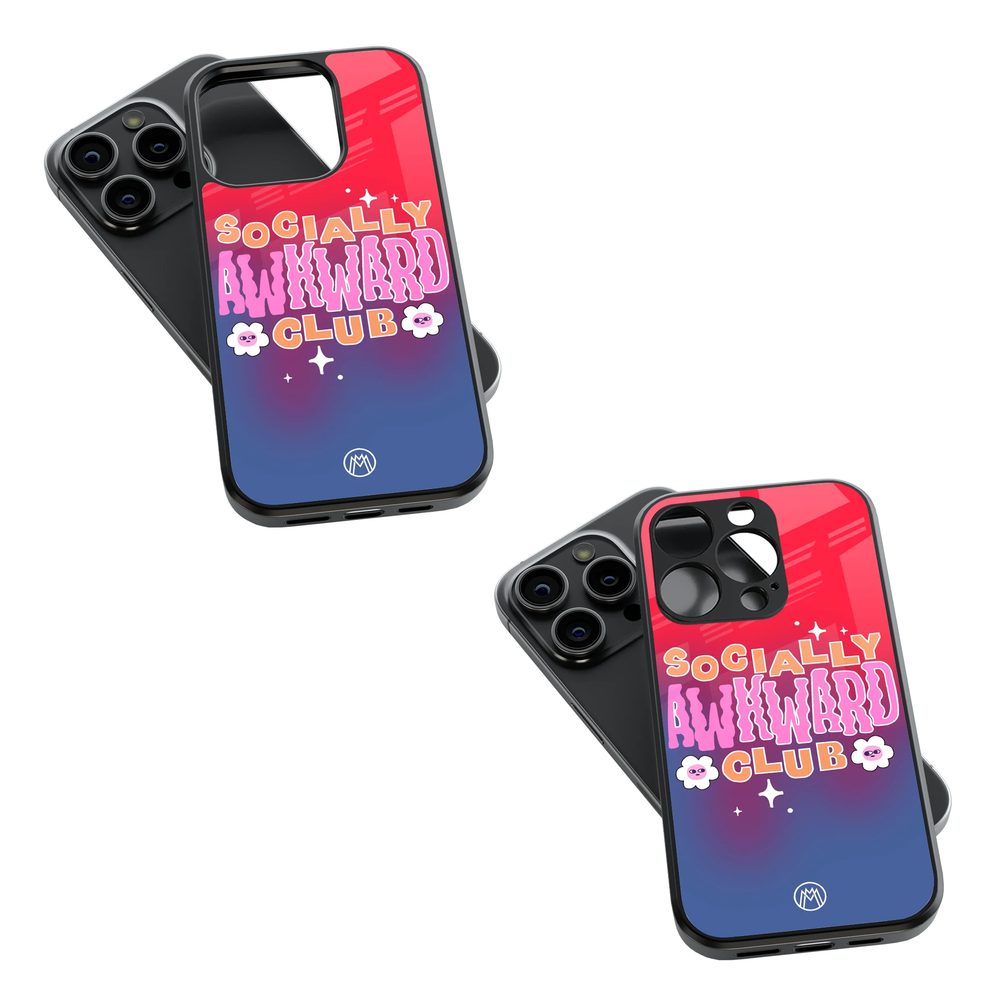 Trendy Glass Back Mobile Case for iPhone, Samsung, Redmi, OnePlus, Google Pixel, Motorola