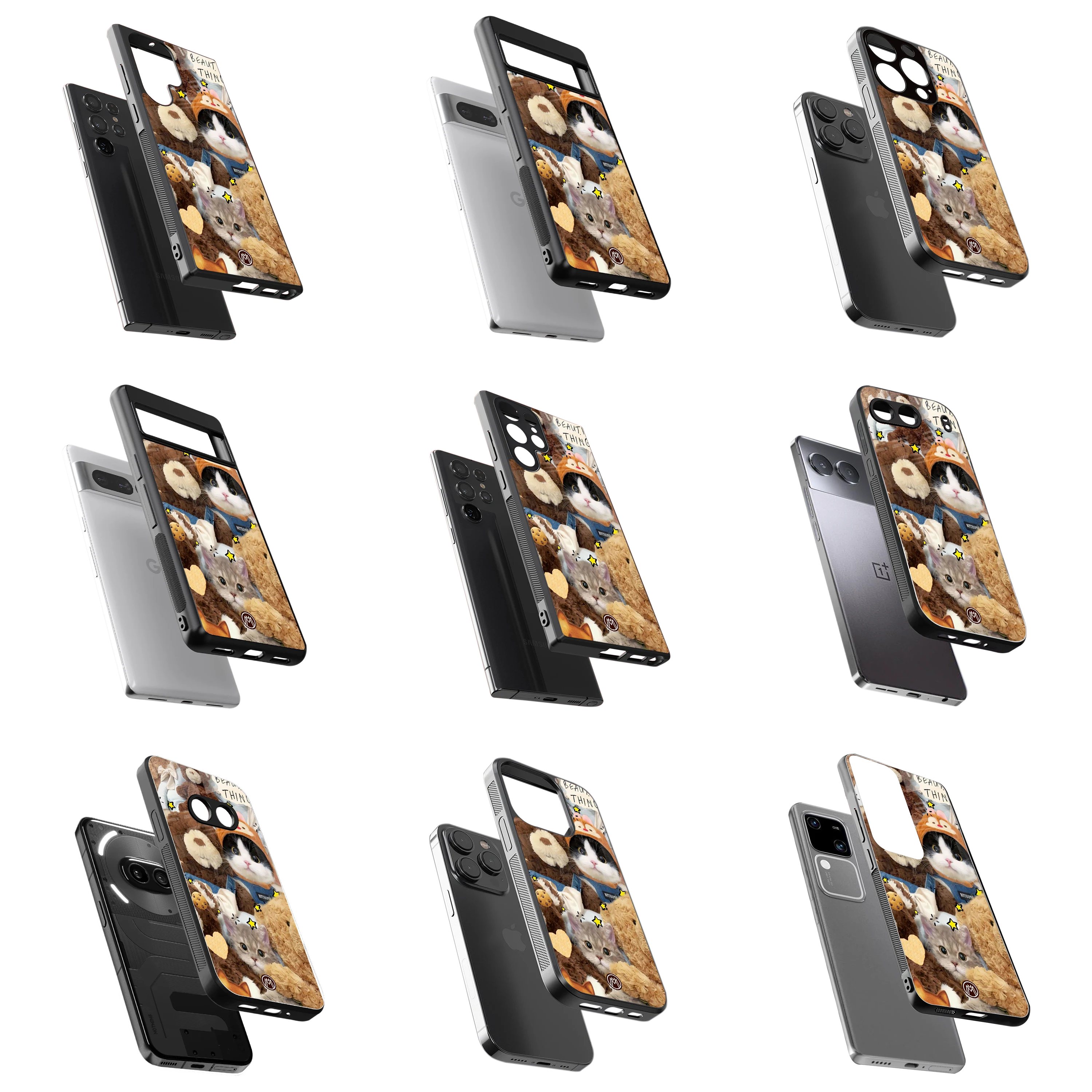 Durable Glass Back Mobile Case for iPhone, Samsung, OnePlus, Google Pixel, Redmi, Vivo, Oppo