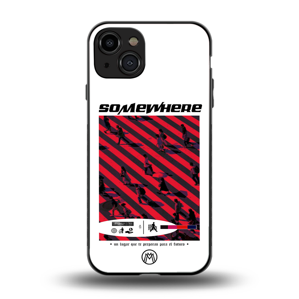somewhere on the planet back phone cover | glass case for iphone 15